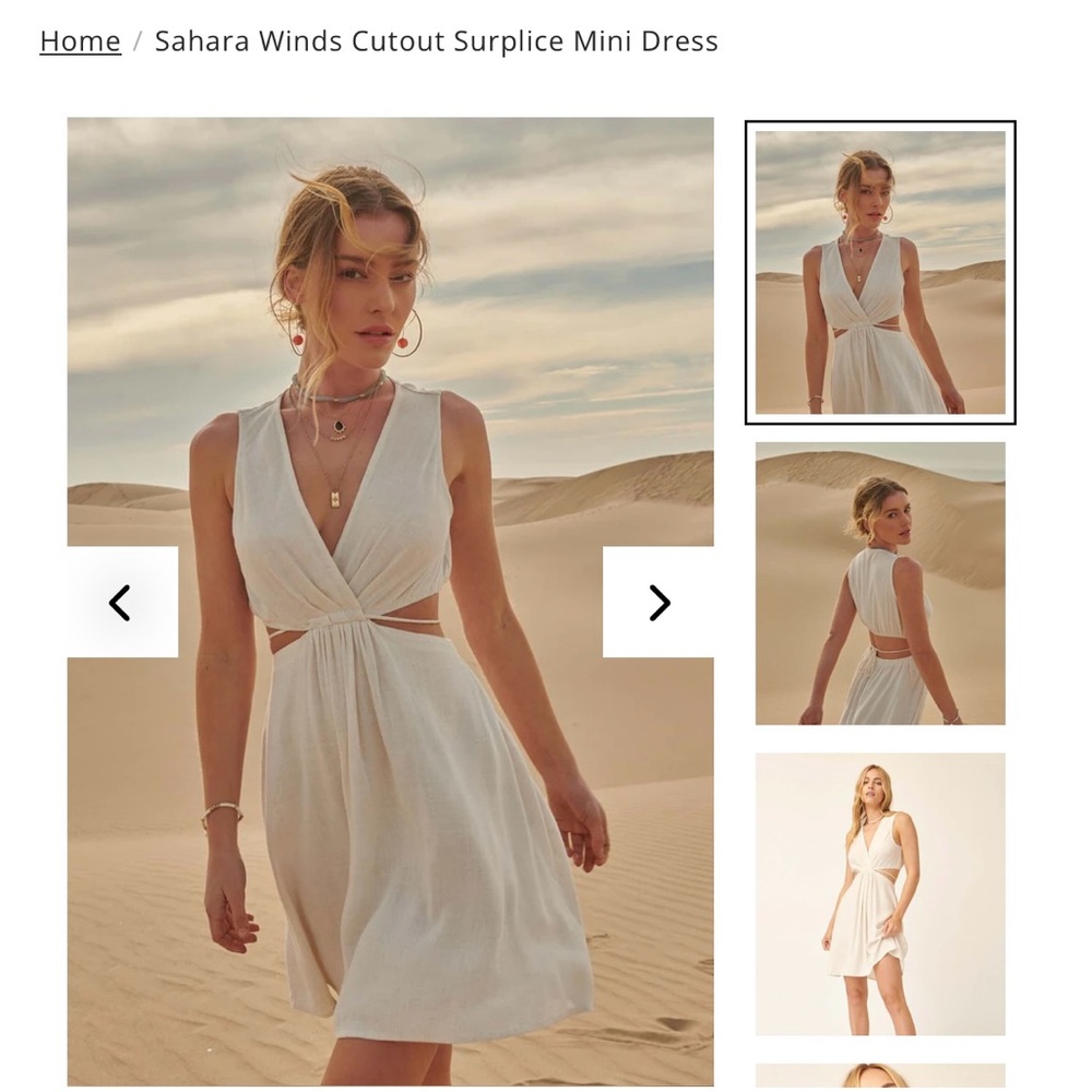 Promesa linen cutout dress sz small NWT